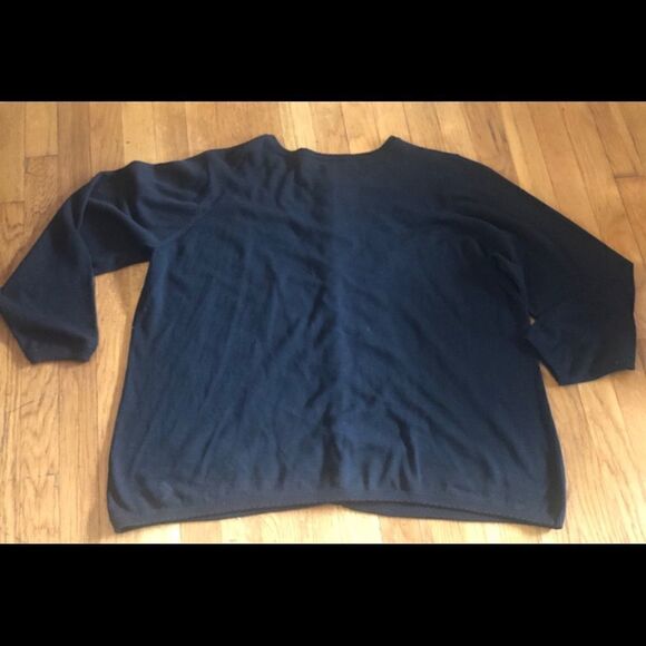 Quacker Factory Black Holiday Sweater Botton 1X - Picture 2 of 4